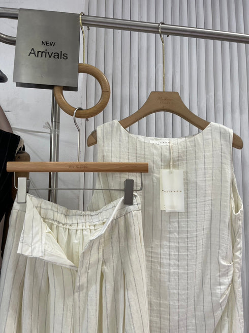 Two Piece Sleeveless Shirt with Trouser